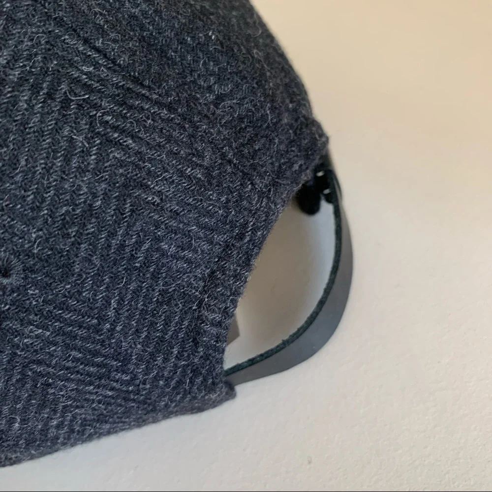 B wool leather Herringbone cap hat